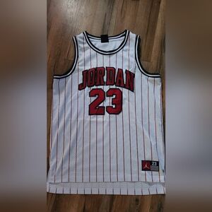 Jordan White and Red Striped Jersey